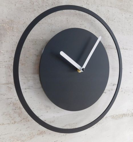 NOWOCZESNY ZEGAR ŚCIENNY CICHY TIME LOOP BLACK1011 na Arena.pl