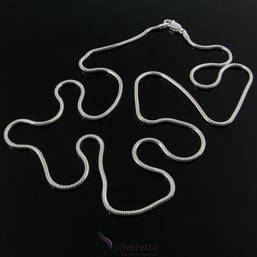 Długi srebrny łańcuszek żmijka okrągła snake 70 cm na Arena.pl