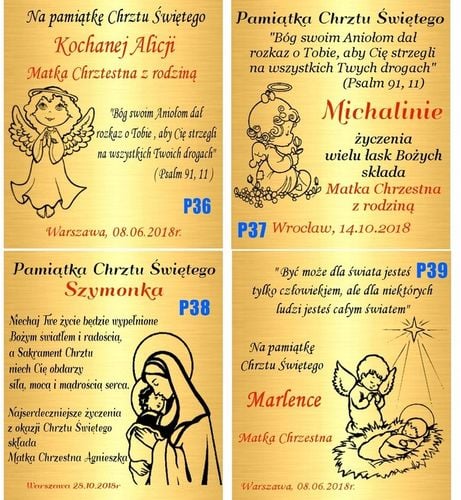 Złoty aniołek 333 łańcuszek gratis grawer Chrzest na Arena.pl