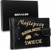 Portfel męski z grawerem PREZENT dla budowlańca