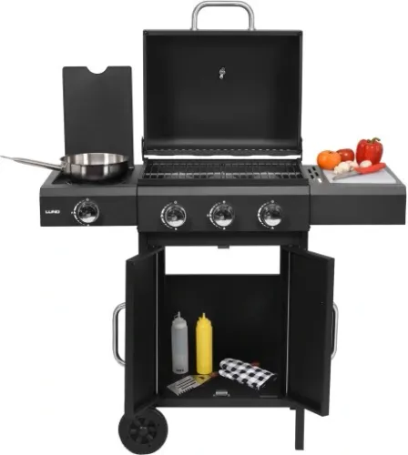 GRILL GAZOWY PALNIKI 3+1 + POKROWIEC I REDUKTOR na Arena.pl