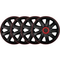 4x Kołpaki 14 NRM KANDO RACE CZARNO CZERWONE TUNING