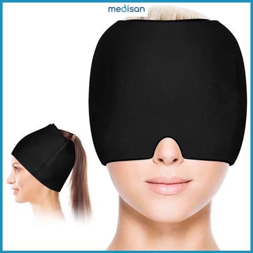 Opaska na głowę migrenę ból żelowa kompres chłodząca zaciemniająca czapka na Arena.pl