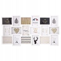 DUŻA RAMKA 18 ZDJĘĆ FOTORAMA 101x52 cm MULTI FOTO GALERIA KOLAŻ BIAŁY