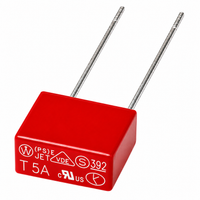 T5A bezpiecznik 5A 250V kwadratowy 392 zwłoczny PCB THT 8.5×8×4 kubkowy