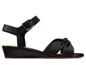 Clarks Sandały damskie - Sense Strap skórzane - rozmiar 36 - czarne, skóra
