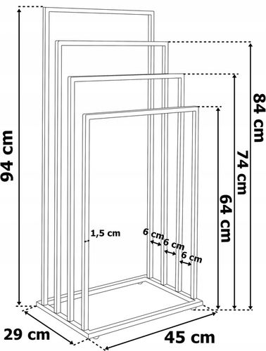 WIESZAK STOJĄCY NA 4 RĘCZNIKI STOJAK METALOWY CHROM ŁAZIENKOWY WOLNOSTOJĄCY na Arena.pl