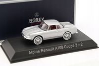 NOREV ALPINE RENAULT A108 Coupe 2+2 1961 Silver 1:43