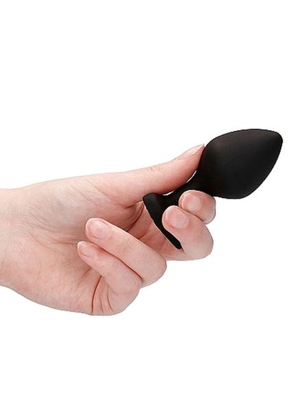 Diamond Heart Butt Plug - Large - Black zdjęcie 10
