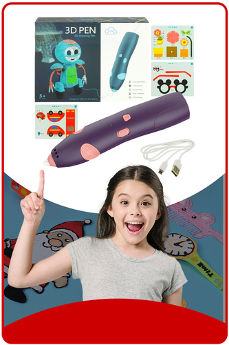 długopis drukarka 3d pen bezpieczny zestaw + wzory fioletowy na Arena.pl