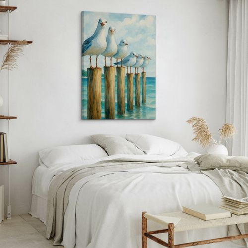 Obraz Na Płótnie Malowane Mewy 80cm x 120cm na Arena.pl