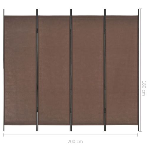 Parawan 4-Panelowy, Brązowy, 200 X 180 Cm na Arena.pl