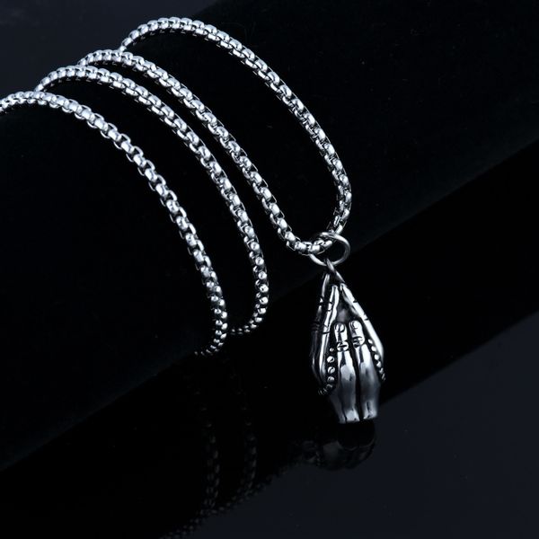 NASZYJNIK Srebrny Modlitwa Różaniec Wiara Ręce 307 zdjęcie 6