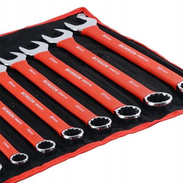 ZESTAW KOMPLET KLUCZEY PŁASKICH W GUMIE 6-32MM 17EL MATA BENSON BY BLACK zdjęcie 3