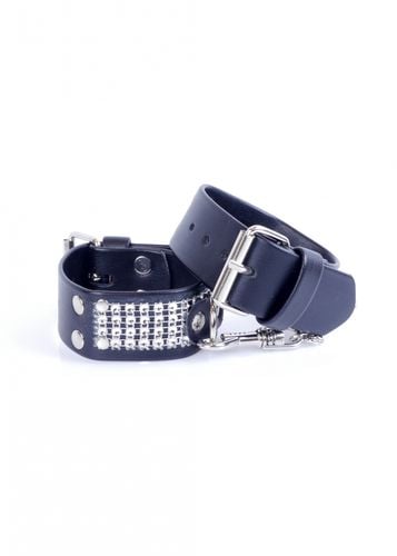 fetish b   series handcuffs with cristals 3 cm silver na Arena.pl