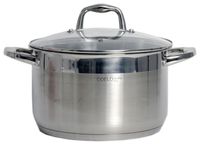 Garnek stalowy nierdzewny z pokrywą szklaną VELIO 9,8 L 28 cm solidny