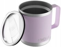 Kubek termiczny z uchwytem kempingowy z pokrywką Miowi 350 ml Różowy
