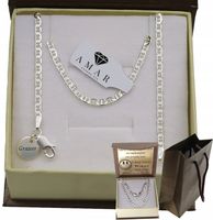 SREBRNY PEŁNY ŁAŃCUSZEK DAMSKI GUCCI Z ZAWIESZKĄ PR. 925 + GRAWER GRATIS