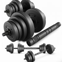 Hantle regulowane bitumiczne sztanga 40kg zestaw hantli 2x20kg