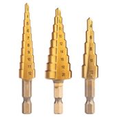 zestaw wierteł stopniowych hss tin 3-20 mm hex 3 szt. - t n08-948