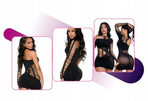 BODYSTOCKING EROTYCZNA BIELIZNA ZMYSŁOWY STRÓJ BODY SUKIENKA ASYMETRYCZNA na Arena.pl