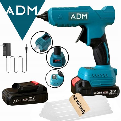 Pistolet na klej na gorąco ADM bezprzewodowy 21V 2x akumulator 12 na Arena.pl