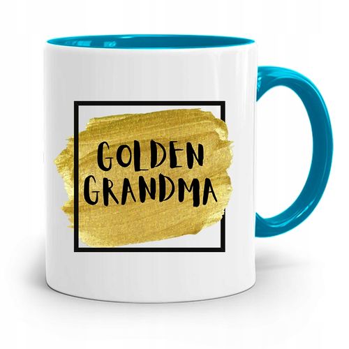 Kubek Błękitny Dzień Babci Golden Grandma Prezent Z Nadrukiem Ze Zdjęciem na Arena.pl