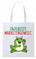 Torba Biała Eco Shopper Dla Marketingowca Prezent Z Nadrukiem Ze Zdjęciem