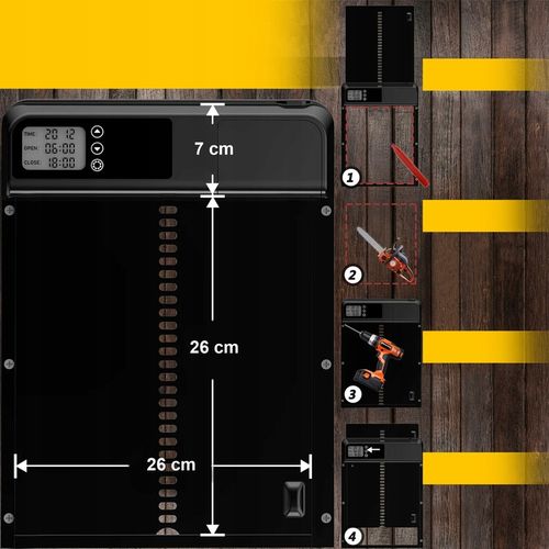 AUTOMATYCZNE DRZWI DO KURNIKA OTWIERANIE DRZWI Z TIMEREM METALOWE CZUJNIK na Arena.pl