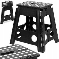 STOŁEK TABORET SKŁADANY ANTYPOŚLIZGOWY ROZKŁADANY CZARNY DUŻY 40 cm