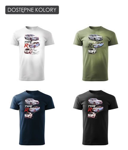 Koszulka z samochodem Honda Civic Type R męska khaki REGULAR XL na Arena.pl
