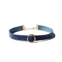 naszyjnik denim choker z kółeczkiem - n470