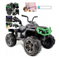 MEGA WIELKI QUAD 4X4, AMORTYZATORY, MIĘKKIE KOŁA, PILOT,