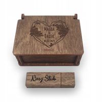 Pendrive 32gb3.0 + drewniane pudełko + GRAWER