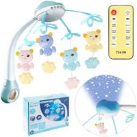Karuzelka do łóżeczka 500 melodii z pilotem i projektorem