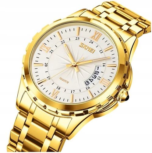 Zegarek męski bransoleta srebrny złoty czytelna tarcza datownik na Arena.pl