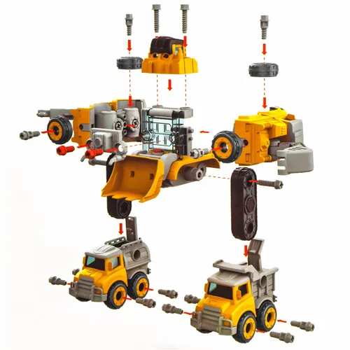 Robot Transformujący W Autka Budowlane 5 Sztuk na Arena.pl