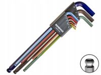 ZESTAW IMBUSÓW BARDZO DŁUGICH Z KULKĄ 1.5-10MM KOLOR 9SZT. BO69699 BONDHUS