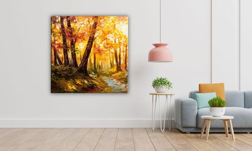 OBRAZ NA PŁÓTNIE 123 Złota jesień 40x40cm na Arena.pl