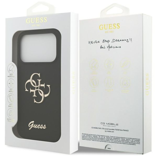 Etui Guess Silicone Big 4G Script do iPhone 17 Pro czarny zdjęcie 8