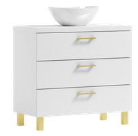 Szafka łazienkowa ROMA 60 biały/GOLD z umywalką Eliza B