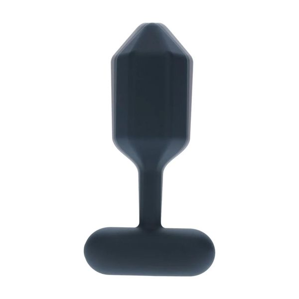Hexagonal Vibrating Silicone Anal Plug - M - Black zdjęcie 7