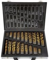 ZESTAW WIERTŁA DO METALU TYTANOWANE 170SZT 1-10mm WALIZKA S10410 TYTANOWE
