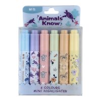 zakreślacze mini 6szt animals m&g