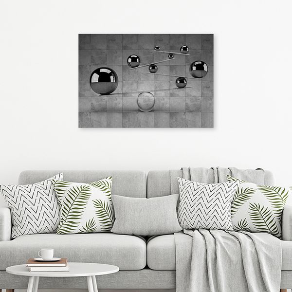 Obraz na płótnie, Srebrne kule 3D 100x70 100x70 zdjęcie 2