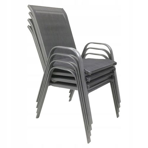 ZESTAW MEBLI OGRODOWYCH BALKON TARAS STÓŁ FI60 + 4x KRZESŁA MINORKA SZARE na Arena.pl