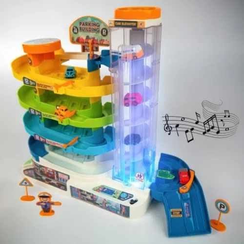 PARKING GARAŻ SAMOCHODOWY Z WINDĄ ZE ŚWIATŁEM I DŹWIĘKIEM AUTA ZAKRĘCONY na Arena.pl