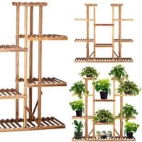 Kwietnik drewniany 119 cm stojak na kwiaty 6 poziomów, brązowy