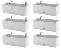 Doniczka balkonowa DRTC500 z uchwytem, 6 szt. | Biały, Wymiary 19x50x19 cm, DIKEL