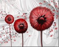 40CM 50CM OBRAZEK ŚCIENNY CZERWONE DMUCHAWCE 3 DRUK PŁÓTNO OBRAZ